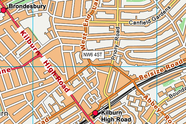 NW6 4ST map - OS VectorMap District (Ordnance Survey) NW6 4ST map - OS VectorMap District (Ordnance Survey)
