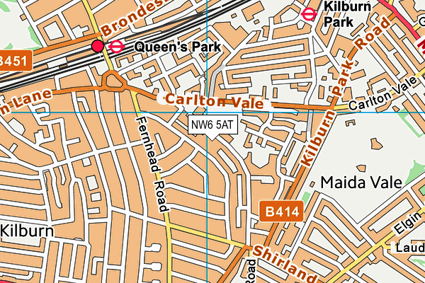 NW6 5AT map - OS VectorMap District (Ordnance Survey) NW6 5AT map - OS VectorMap District (Ordnance Survey)