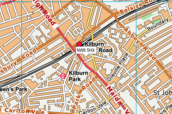 NW6 5HX map - OS VectorMap District (Ordnance Survey)