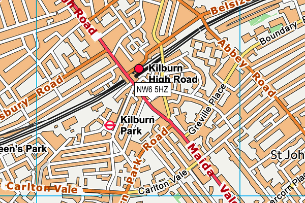 NW6 5HZ map - OS VectorMap District (Ordnance Survey)