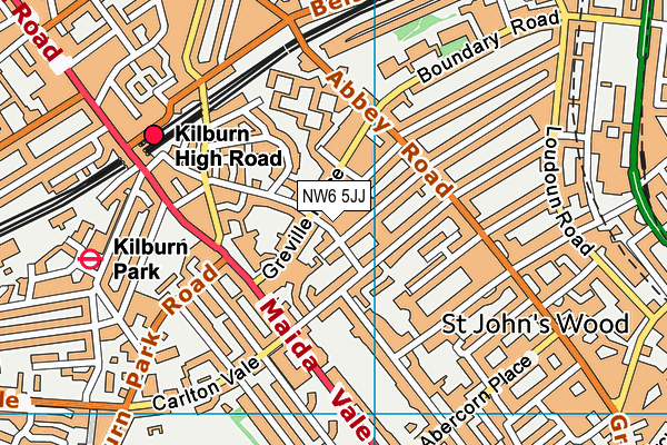 NW6 5JJ map - OS VectorMap District (Ordnance Survey) NW6 5JJ map - OS VectorMap District (Ordnance Survey)