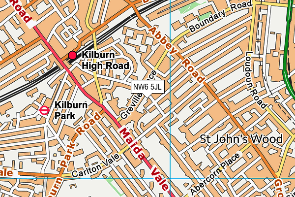 NW6 5JL map - OS VectorMap District (Ordnance Survey) NW6 5JL map - OS VectorMap District (Ordnance Survey)