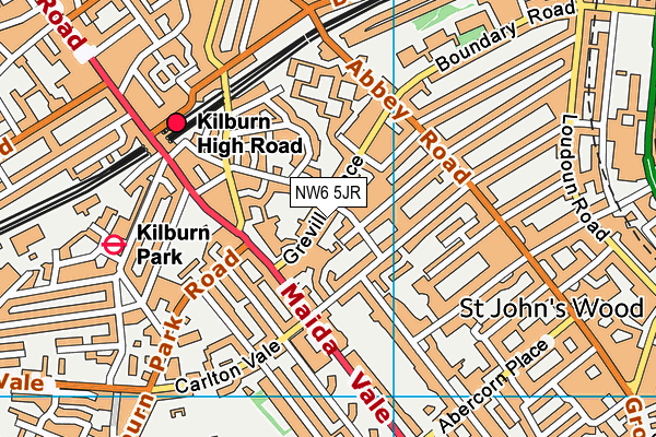 NW6 5JR map - OS VectorMap District (Ordnance Survey)