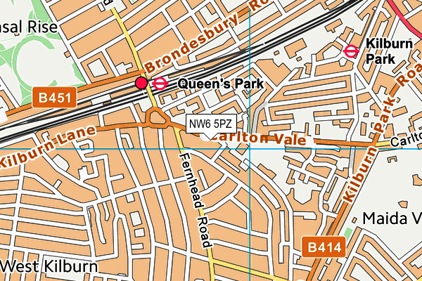 NW6 5PZ map - OS VectorMap District (Ordnance Survey) NW6 5PZ map - OS VectorMap District (Ordnance Survey)
