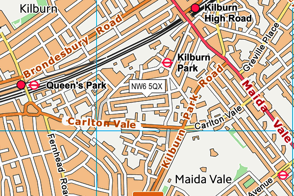 NW6 5QX map - OS VectorMap District (Ordnance Survey) NW6 5QX map - OS VectorMap District (Ordnance Survey)