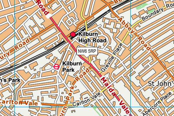 NW6 5RP map - OS VectorMap District (Ordnance Survey)