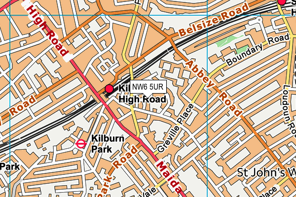NW6 5UR map - OS VectorMap District (Ordnance Survey) NW6 5UR map - OS VectorMap District (Ordnance Survey)