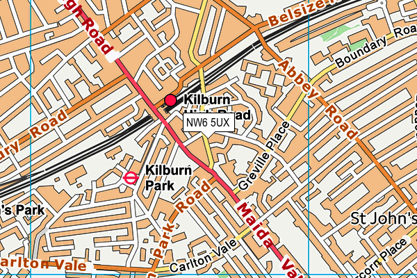 NW6 5UX map - OS VectorMap District (Ordnance Survey) NW6 5UX map - OS VectorMap District (Ordnance Survey)
