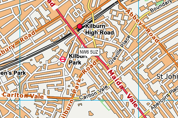 NW6 5UZ map - OS VectorMap District (Ordnance Survey)