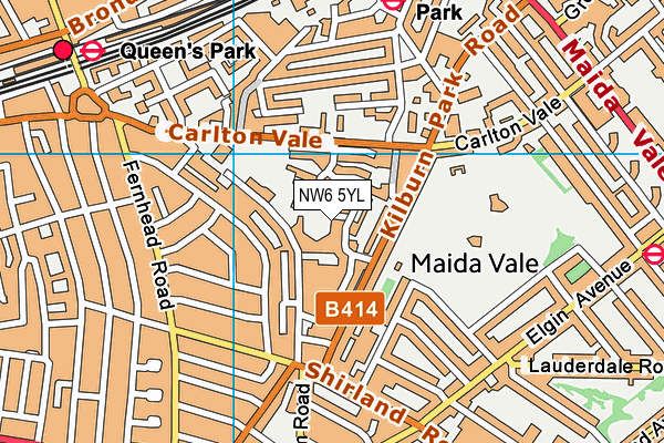 NW6 5YL map - OS VectorMap District (Ordnance Survey) NW6 5YL map - OS VectorMap District (Ordnance Survey)