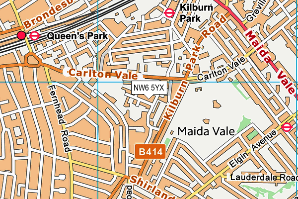 NW6 5YX map - OS VectorMap District (Ordnance Survey) NW6 5YX map - OS VectorMap District (Ordnance Survey)