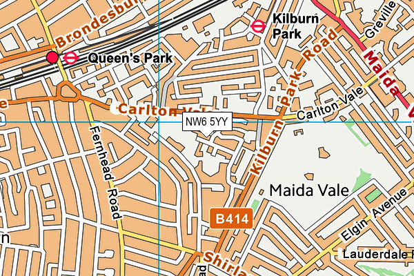 NW6 5YY map - OS VectorMap District (Ordnance Survey) NW6 5YY map - OS VectorMap District (Ordnance Survey)