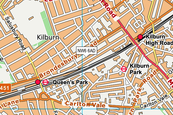 NW6 6AD map - OS VectorMap District (Ordnance Survey) NW6 6AD map - OS VectorMap District (Ordnance Survey)