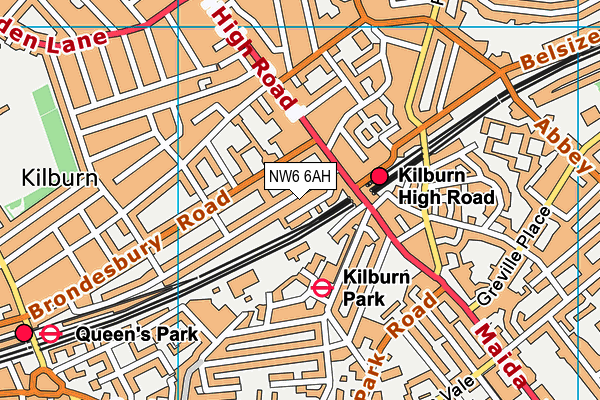 NW6 6AH map - OS VectorMap District (Ordnance Survey) NW6 6AH map - OS VectorMap District (Ordnance Survey)