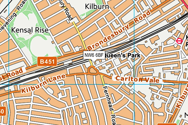 NW6 6BF map - OS VectorMap District (Ordnance Survey) NW6 6BF map - OS VectorMap District (Ordnance Survey)
