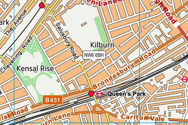 NW6 6BH map - OS VectorMap District (Ordnance Survey)