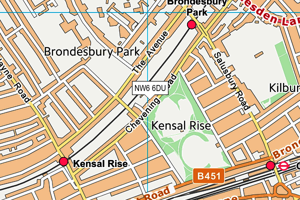 NW6 6DU map - OS VectorMap District (Ordnance Survey)