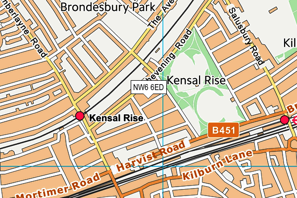 NW6 6ED map - OS VectorMap District (Ordnance Survey) NW6 6ED map - OS VectorMap District (Ordnance Survey)