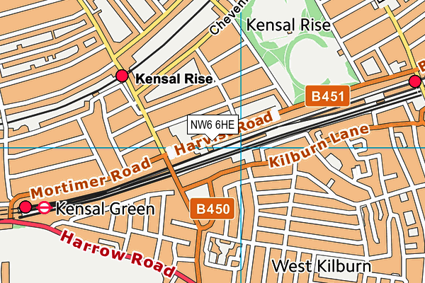 NW6 6HE map - OS VectorMap District (Ordnance Survey) NW6 6HE map - OS VectorMap District (Ordnance Survey)