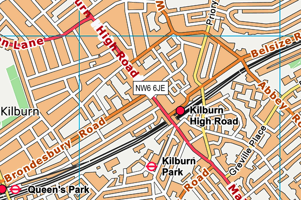 NW6 6JE map - OS VectorMap District (Ordnance Survey) NW6 6JE map - OS VectorMap District (Ordnance Survey)