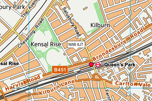NW6 6JT map - OS VectorMap District (Ordnance Survey) NW6 6JT map - OS VectorMap District (Ordnance Survey)
