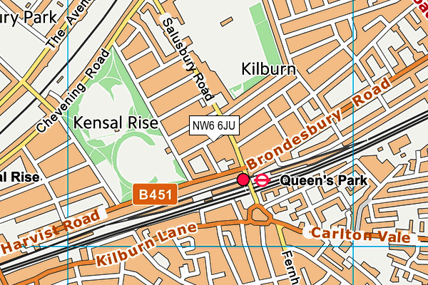 NW6 6JU map - OS VectorMap District (Ordnance Survey)