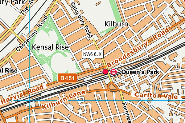 NW6 6JX map - OS VectorMap District (Ordnance Survey)