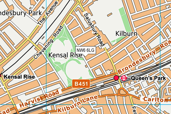 NW6 6LG map - OS VectorMap District (Ordnance Survey) NW6 6LG map - OS VectorMap District (Ordnance Survey)