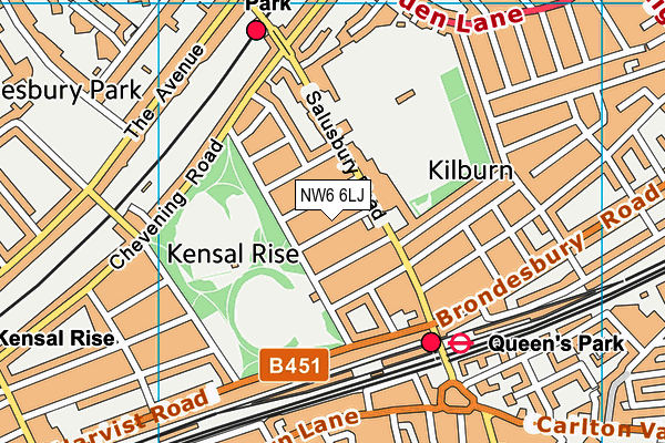 NW6 6LJ map - OS VectorMap District (Ordnance Survey) NW6 6LJ map - OS VectorMap District (Ordnance Survey)