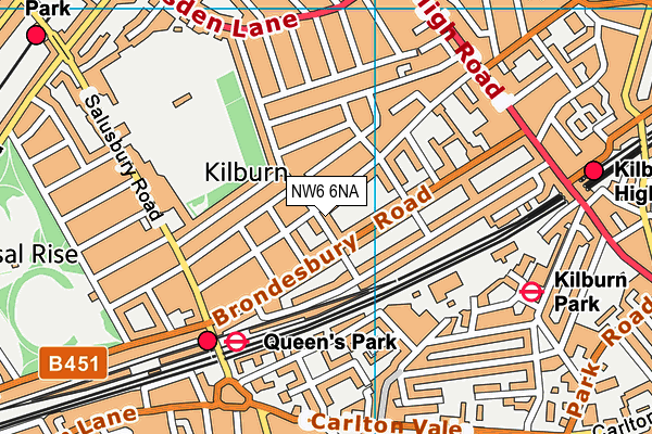 NW6 6NA map - OS VectorMap District (Ordnance Survey)