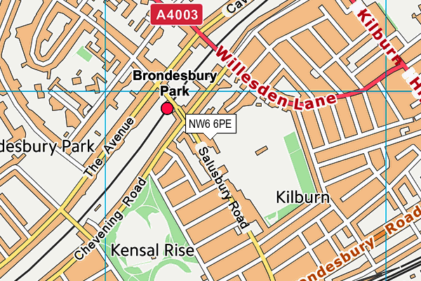 NW6 6PE map - OS VectorMap District (Ordnance Survey) NW6 6PE map - OS VectorMap District (Ordnance Survey)