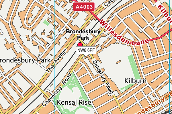 NW6 6PF map - OS VectorMap District (Ordnance Survey) NW6 6PF map - OS VectorMap District (Ordnance Survey)