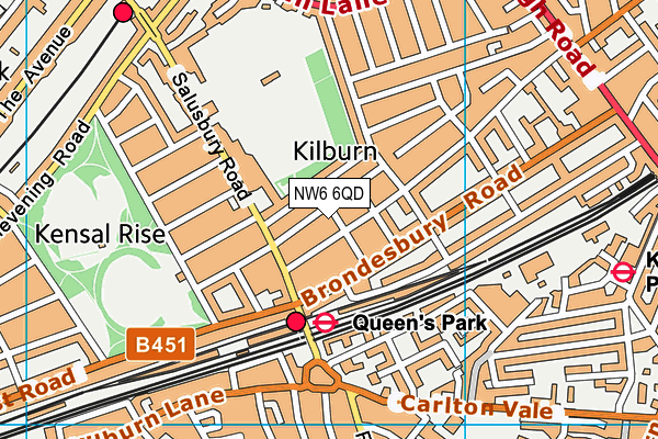 NW6 6QD map - OS VectorMap District (Ordnance Survey)