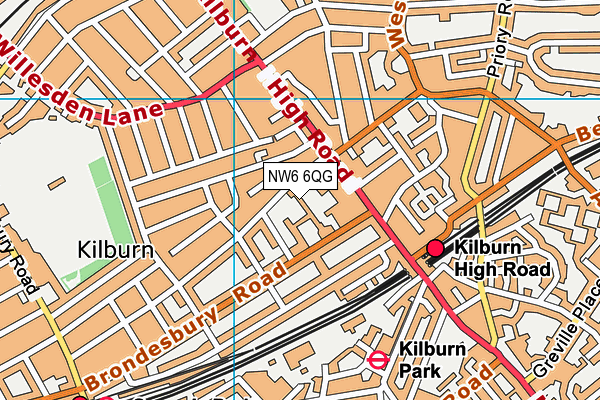 NW6 6QG map - OS VectorMap District (Ordnance Survey) NW6 6QG map - OS VectorMap District (Ordnance Survey)