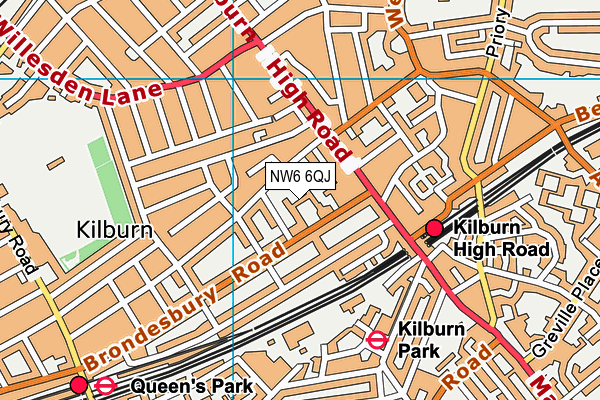 NW6 6QJ map - OS VectorMap District (Ordnance Survey)