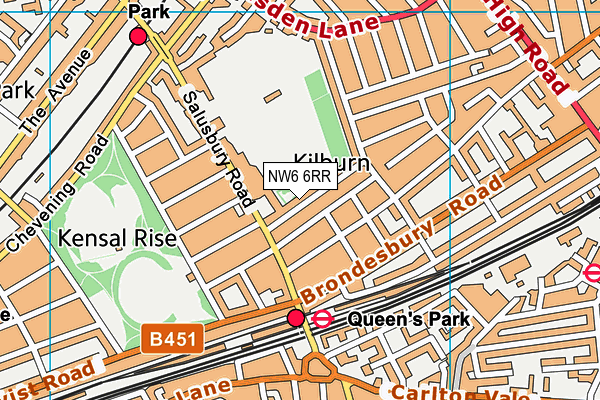 NW6 6RR map - OS VectorMap District (Ordnance Survey) NW6 6RR map - OS VectorMap District (Ordnance Survey)