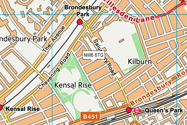 NW6 6TG map - OS VectorMap District (Ordnance Survey)