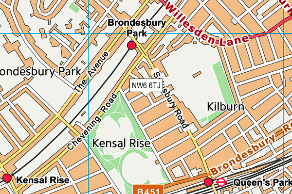 NW6 6TJ map - OS VectorMap District (Ordnance Survey) NW6 6TJ map - OS VectorMap District (Ordnance Survey)