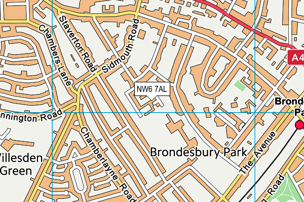 NW6 7AL map - OS VectorMap District (Ordnance Survey) NW6 7AL map - OS VectorMap District (Ordnance Survey)