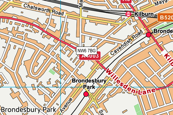 NW6 7BG map - OS VectorMap District (Ordnance Survey) NW6 7BG map - OS VectorMap District (Ordnance Survey)