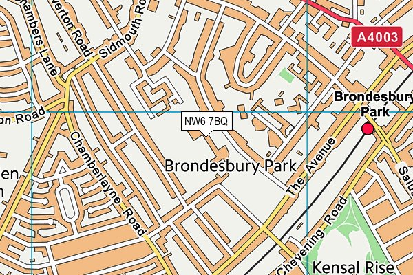 NW6 7BQ map - OS VectorMap District (Ordnance Survey) NW6 7BQ map - OS VectorMap District (Ordnance Survey)