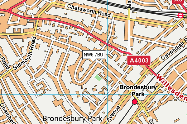NW6 7BU map - OS VectorMap District (Ordnance Survey) NW6 7BU map - OS VectorMap District (Ordnance Survey)