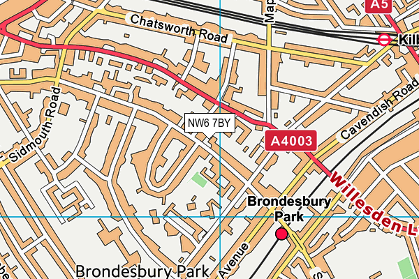 NW6 7BY map - OS VectorMap District (Ordnance Survey) NW6 7BY map - OS VectorMap District (Ordnance Survey)