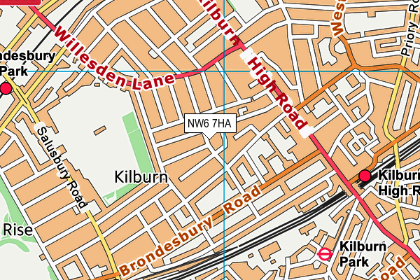 NW6 7HA map - OS VectorMap District (Ordnance Survey) NW6 7HA map - OS VectorMap District (Ordnance Survey)