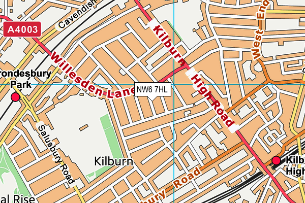 NW6 7HL map - OS VectorMap District (Ordnance Survey) NW6 7HL map - OS VectorMap District (Ordnance Survey)