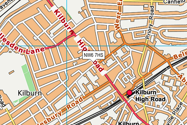 NW6 7HS map - OS VectorMap District (Ordnance Survey) NW6 7HS map - OS VectorMap District (Ordnance Survey)
