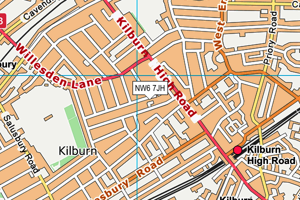NW6 7JH map - OS VectorMap District (Ordnance Survey) NW6 7JH map - OS VectorMap District (Ordnance Survey)