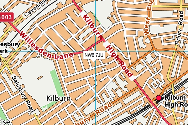 NW6 7JU map - OS VectorMap District (Ordnance Survey) NW6 7JU map - OS VectorMap District (Ordnance Survey)