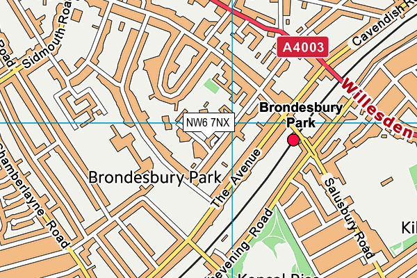 NW6 7NX map - OS VectorMap District (Ordnance Survey) NW6 7NX map - OS VectorMap District (Ordnance Survey)