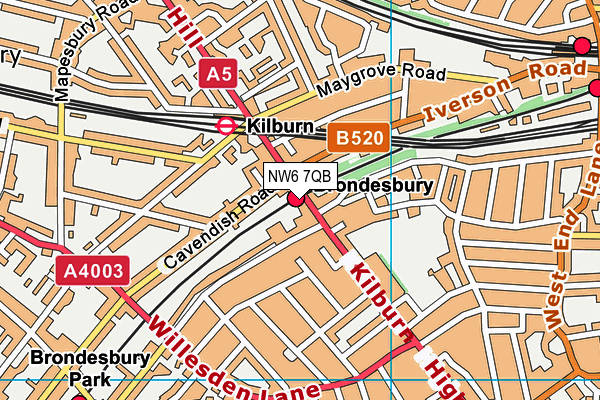 NW6 7QB map - OS VectorMap District (Ordnance Survey) NW6 7QB map - OS VectorMap District (Ordnance Survey)